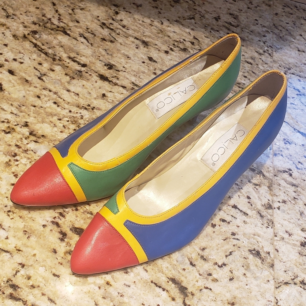 Vintage Calico Colourful Heels
